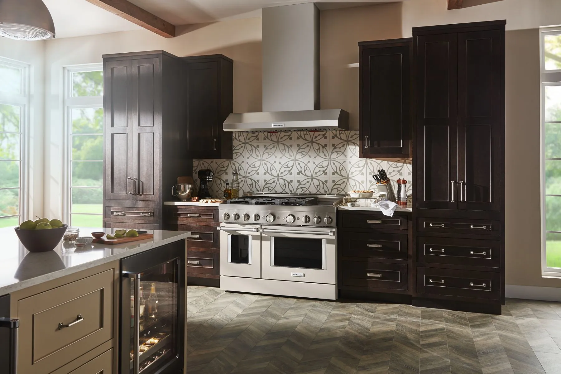 Kitchenaid KFGC558JMH Kitchenaid 48'' Smart Commercial-Style Gas Range With Griddle - Milkshake