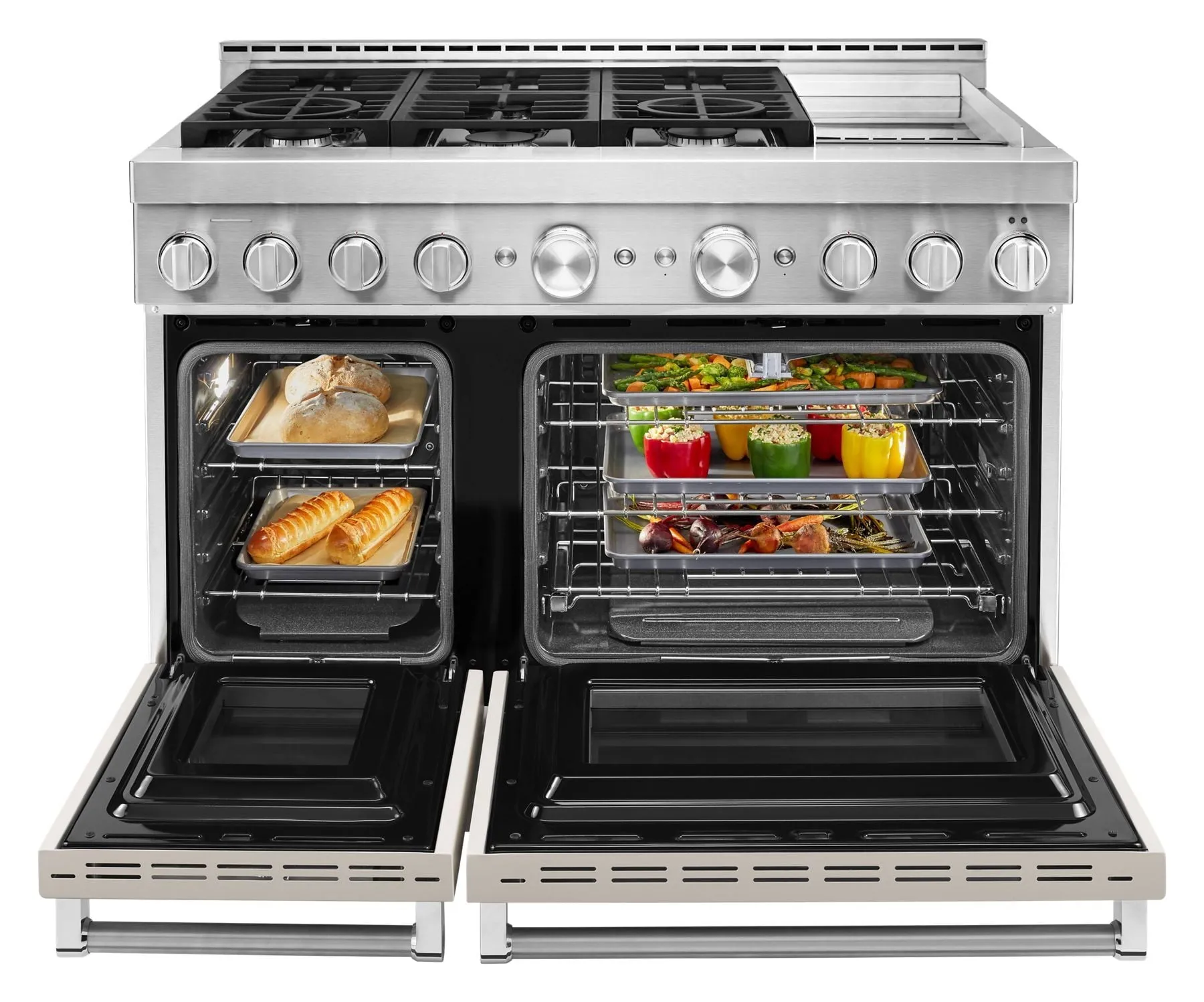 Kitchenaid KFGC558JMH Kitchenaid 48'' Smart Commercial-Style Gas Range With Griddle - Milkshake