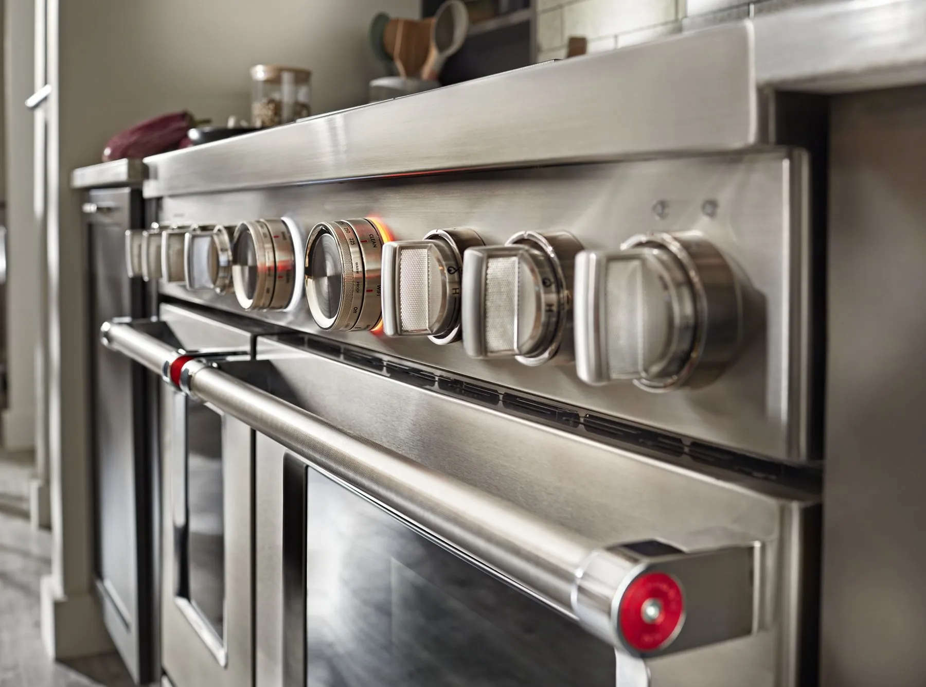 Kitchenaid KFGC558JSS Kitchenaid 48'' Smart Commercial-Style Gas Range With Griddle - Heritage Stainless Steel