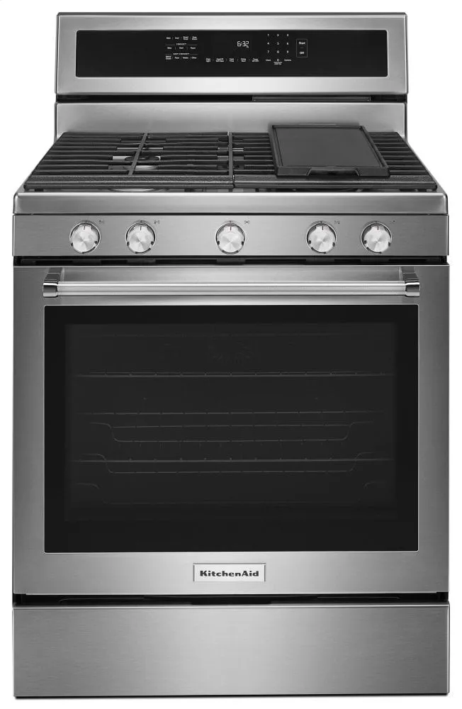 Kitchenaid KFGG500ESS 30-Inch 5-Burner Gas Convection Range - Stainless Steel