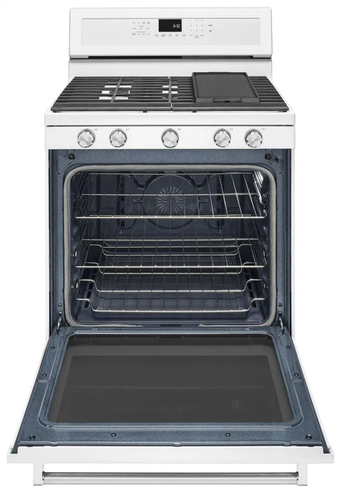 Kitchenaid KFGG500EWH 30-Inch 5-Burner Gas Convection Range - White