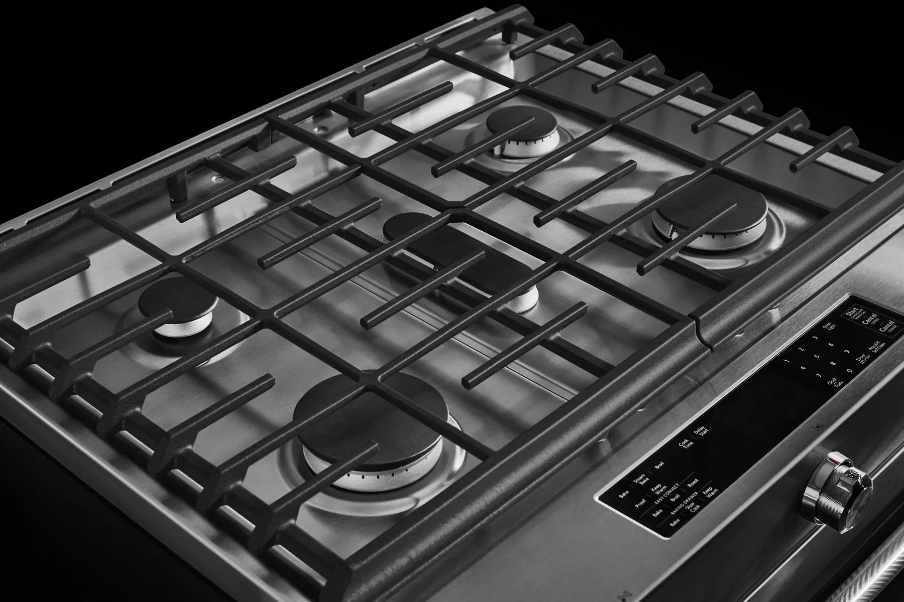 Kitchenaid KSDB900ESS 30-Inch 5-Burner Dual Fuel Convection Slide-In Range With Baking Drawer - Stainless Steel