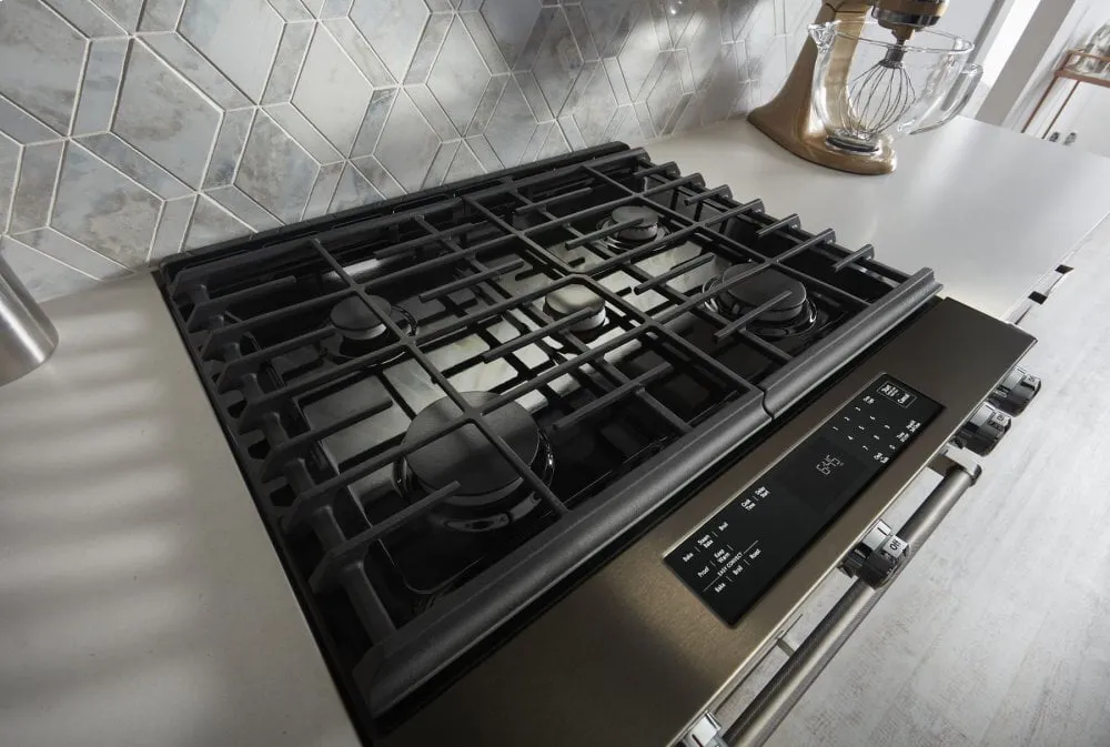 Kitchenaid KSGG700EBS 30-Inch 5-Burner Gas Slide-In Convection Range - Black Stainless Steel With Printshield&#8482; Finish