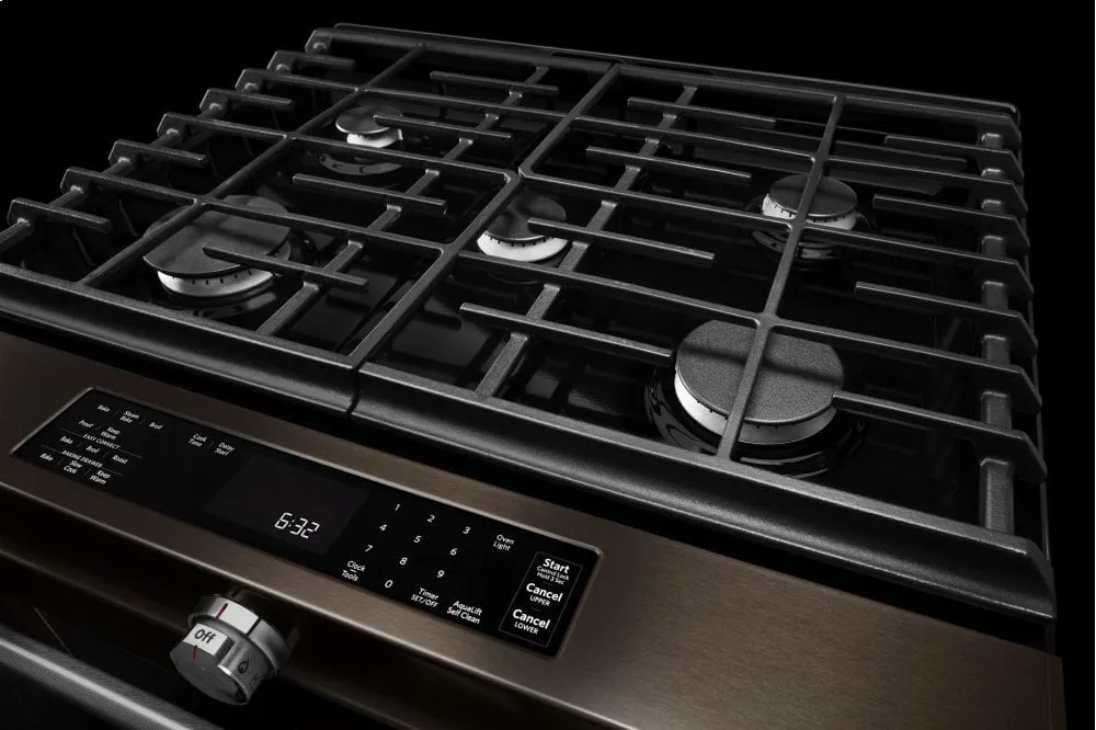 Kitchenaid KSGG700EBS 30-Inch 5-Burner Gas Slide-In Convection Range - Black Stainless Steel With Printshield&#8482; Finish