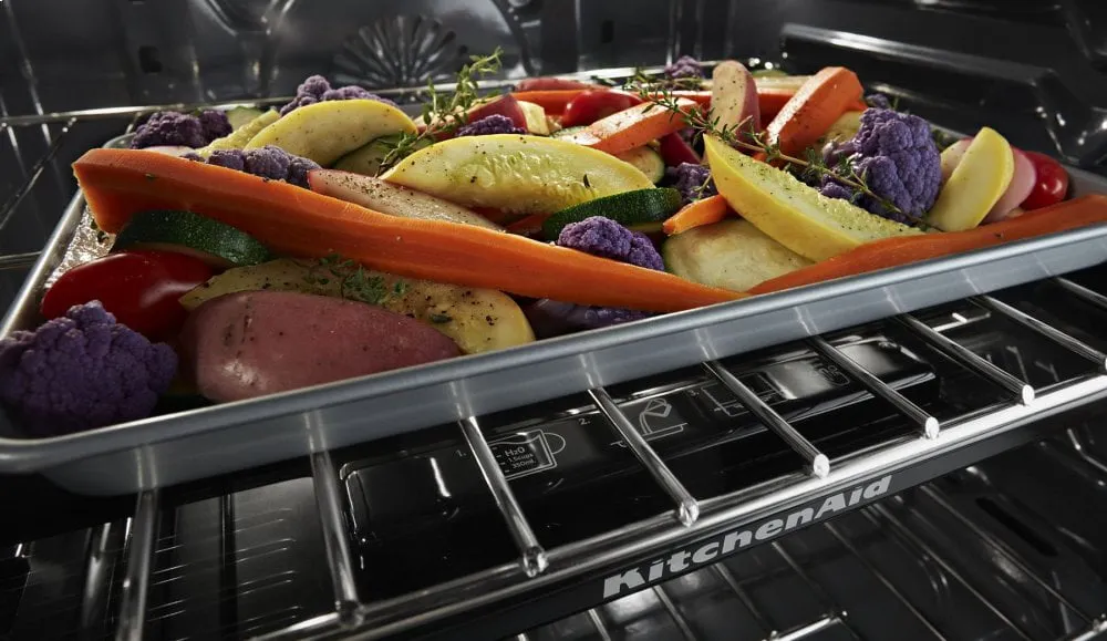 Kitchenaid KSGG700EBS 30-Inch 5-Burner Gas Slide-In Convection Range - Black Stainless Steel With Printshield&#8482; Finish