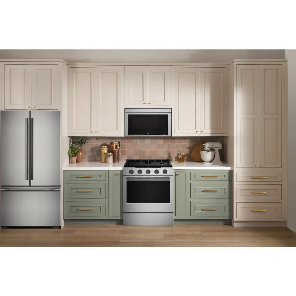 Kitchenaid KSGS530SPS 5.0 Cu. Ft. Smart Slide-In Gas Range With Convection Cooking Modes And 2-In-1 Burner
