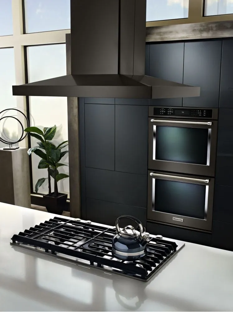 Kitchenaid KVIB606DBS 36" Island-Mount, 3-Speed Canopy Hood - Black Stainless Steel With Printshield&#8482; Finish