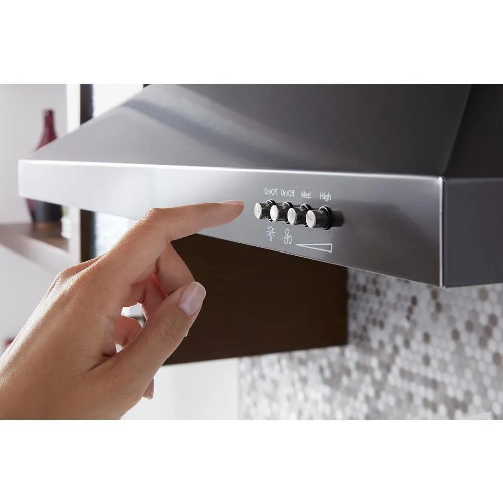 Kitchenaid WVW53UC0HV 30" Contemporary Black Stainless Wall Mount Range Hood