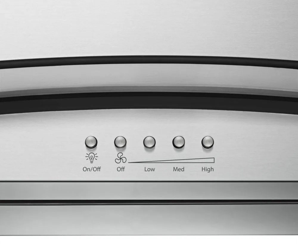 Kitchenaid WVW75UC0DS 30" Modern Glass Wall Mount Range Hood - Stainless Steel