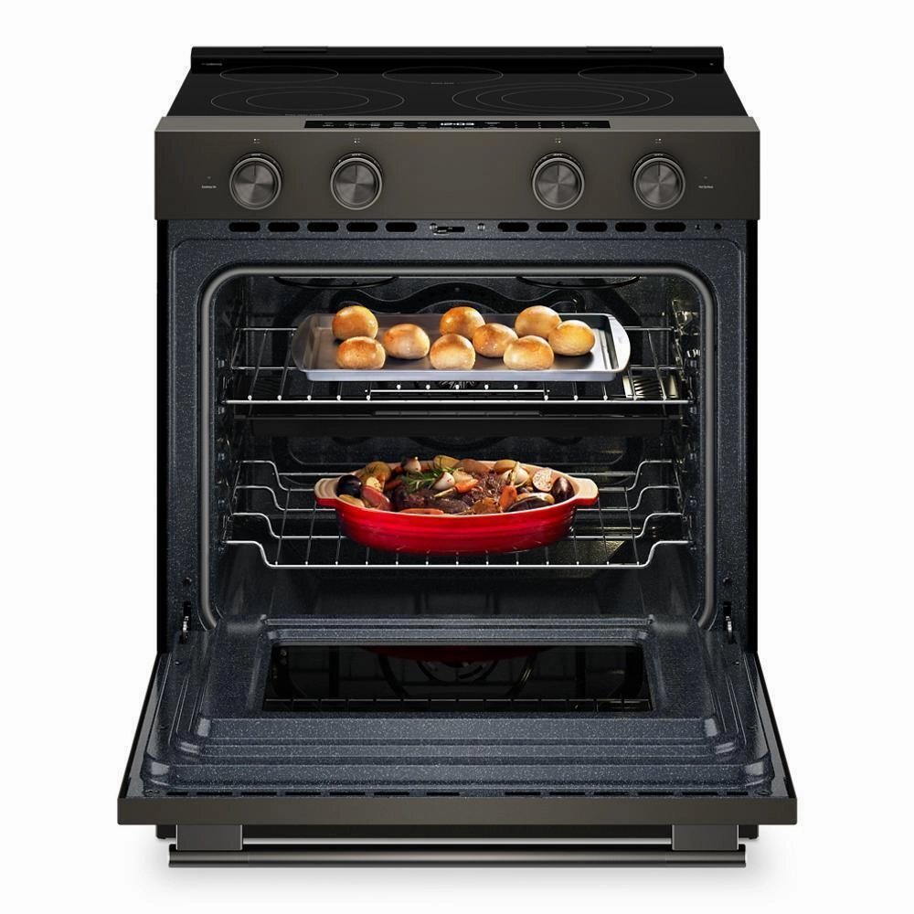 Kitchenaid KSES530SBE 5.3 Cu. Ft. Smart Slide-In Electric Range With Two Even-Heat&#8482; Hyper Elements And Convection Cooking Modes