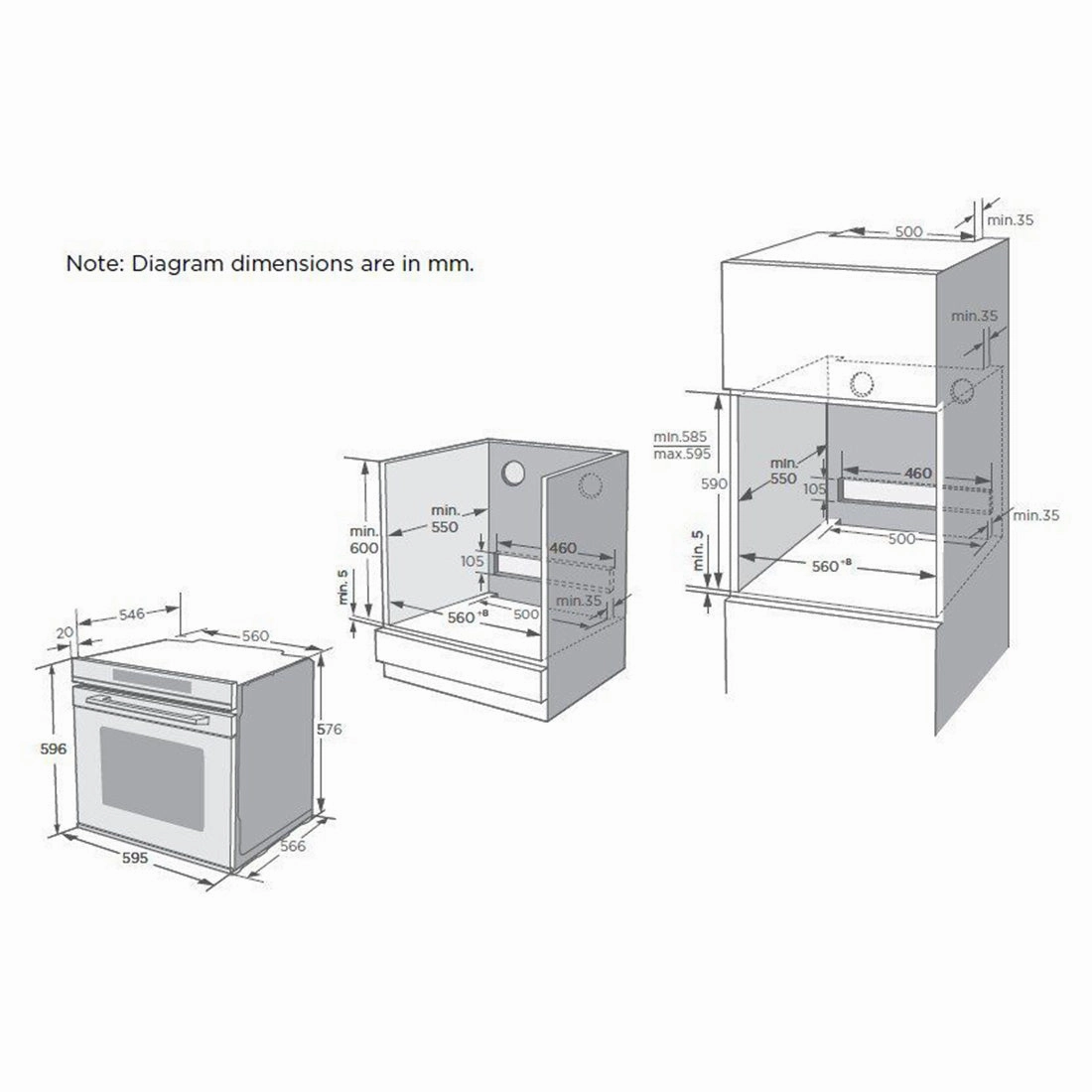 Kleenmaid Multifunction Oven 82L 60cm Black