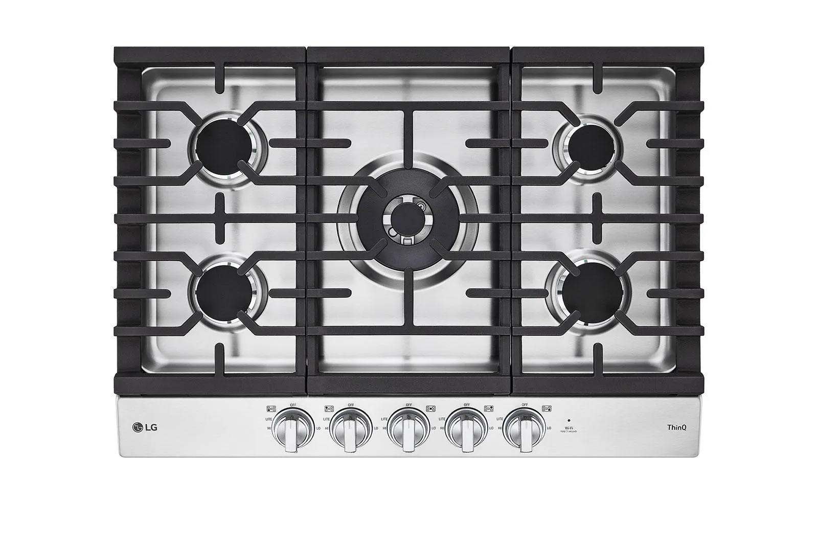 Lg CBGJ3027S 30" Smart Gas Cooktop With Ultraheat&#8482; 22K Btu Dual Burner And Led Knobs