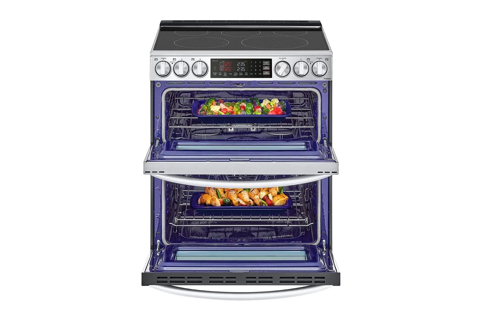 Lg LTEL7337F 7.3 Cu. Ft. Smart Instaview Electric Double Oven Slide-In Range With Probake Convection, Air Fry, And Air Sous Vide