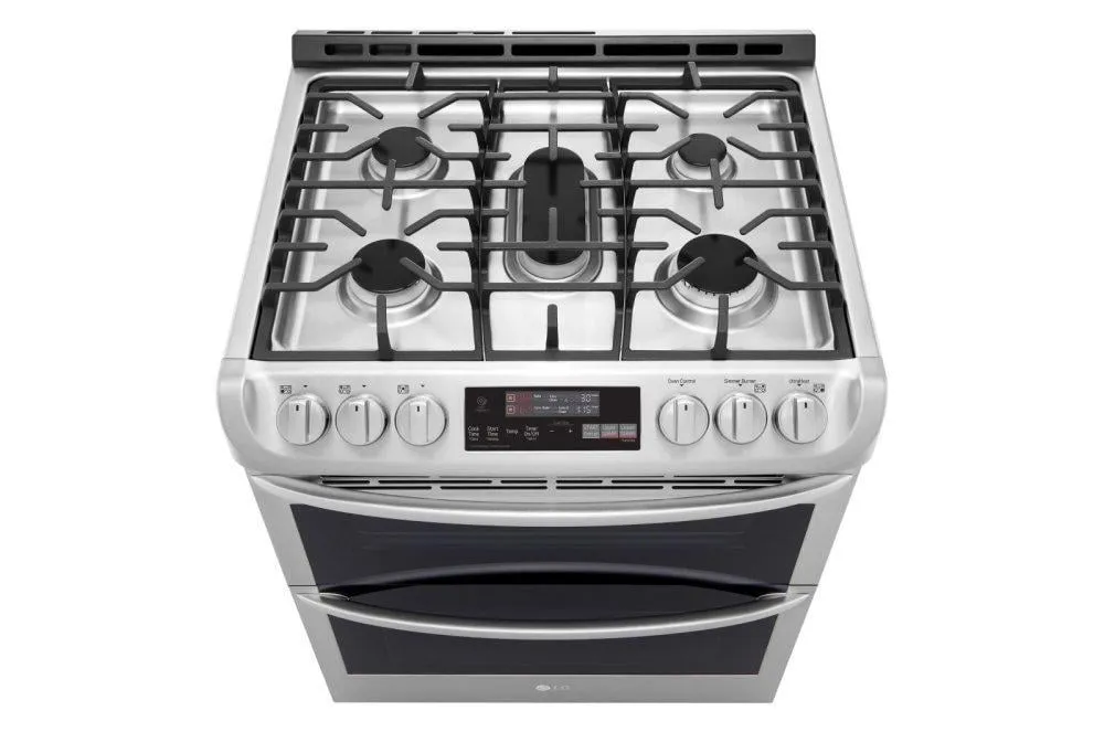 Lg LTG4715ST 6.9 Cu. Ft. Smart Wi-Fi Enabled Gas Double Oven Slide-In Range With Probake Convection And Easyclean