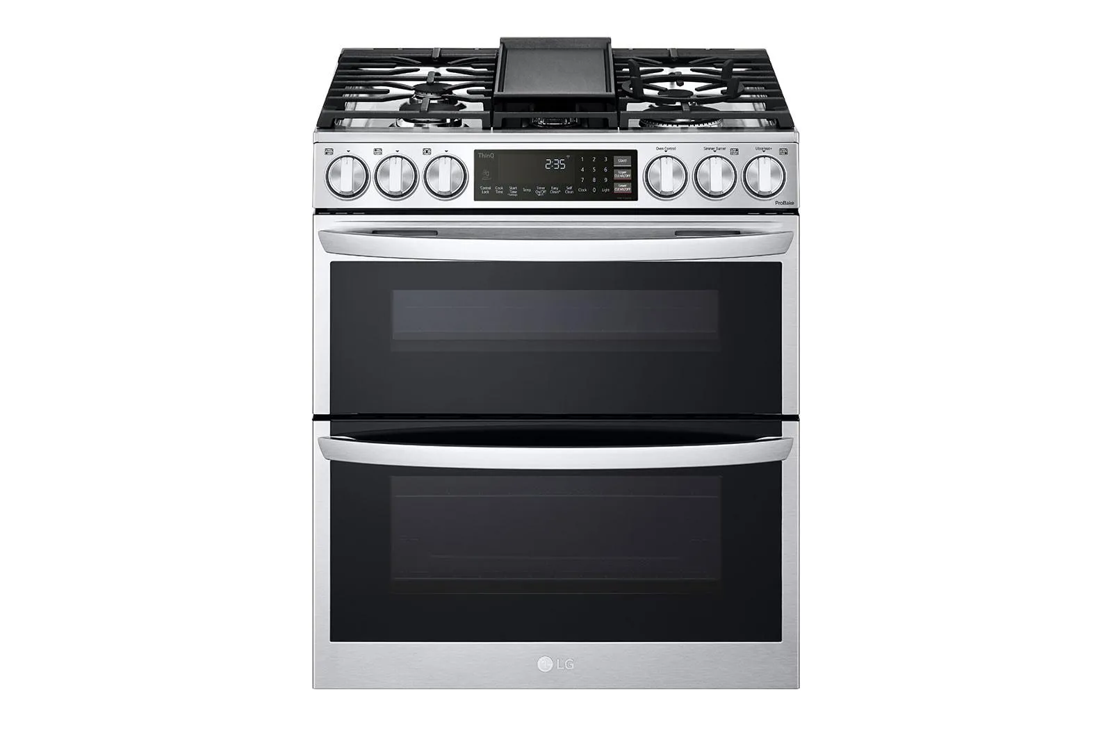 Lg LTGL6937F 6.9 Cu. Ft. Smart Instaview Gas Double Oven Slide-In Range With Probake Convection, Air Fry, And Air Sous Vide
