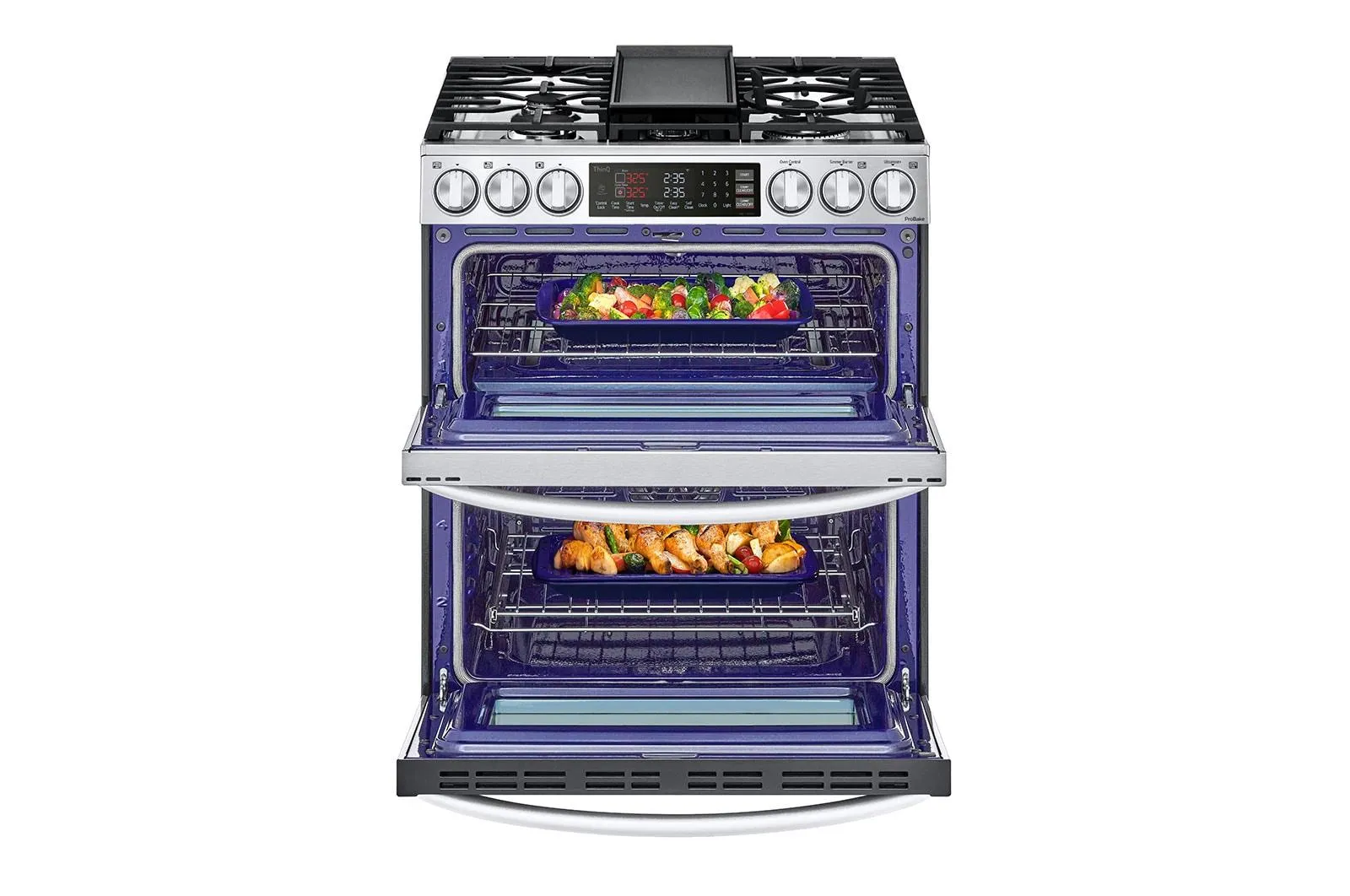 Lg LTGL6937F 6.9 Cu. Ft. Smart Instaview Gas Double Oven Slide-In Range With Probake Convection, Air Fry, And Air Sous Vide