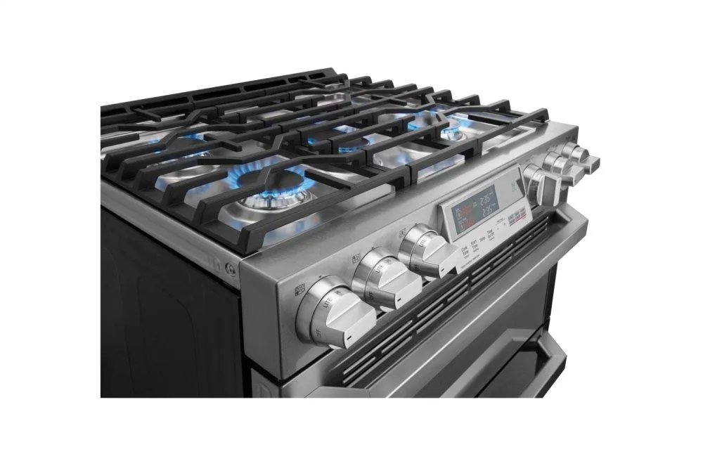Lg LUTD4919SN Lg Signature 7.3 Cu.Ft. Smart Wi-Fi Enabled Dual Fuel Double Oven Range With Probake Convection