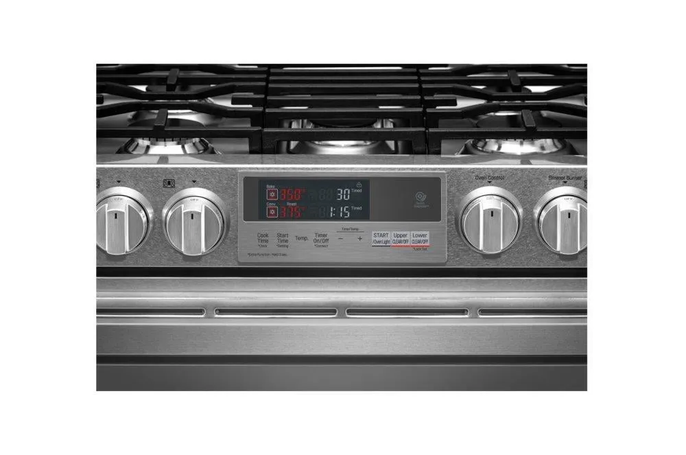 Lg LUTD4919SN Lg Signature 7.3 Cu.Ft. Smart Wi-Fi Enabled Dual Fuel Double Oven Range With Probake Convection