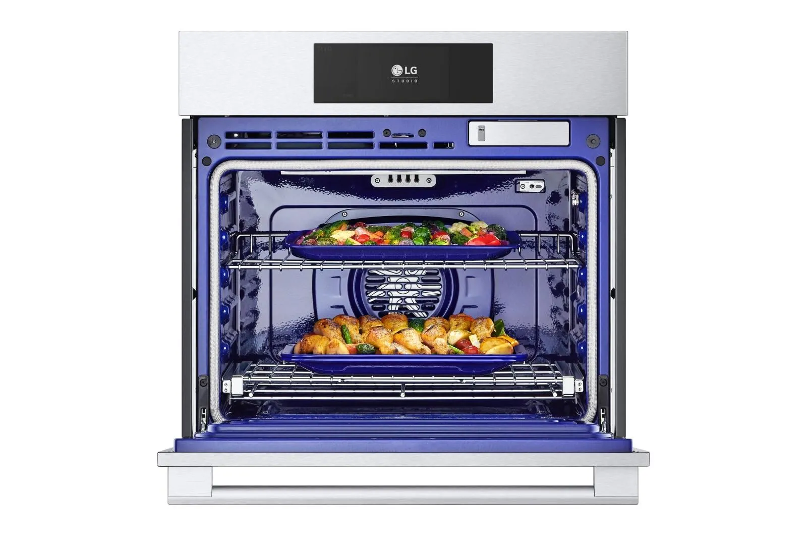Lg WSES4728F Lg Studio 4.7 Cu. Ft. Smart Instaview Electric Single Built-In Wall Oven With Air Fry & Steam Sous Vide