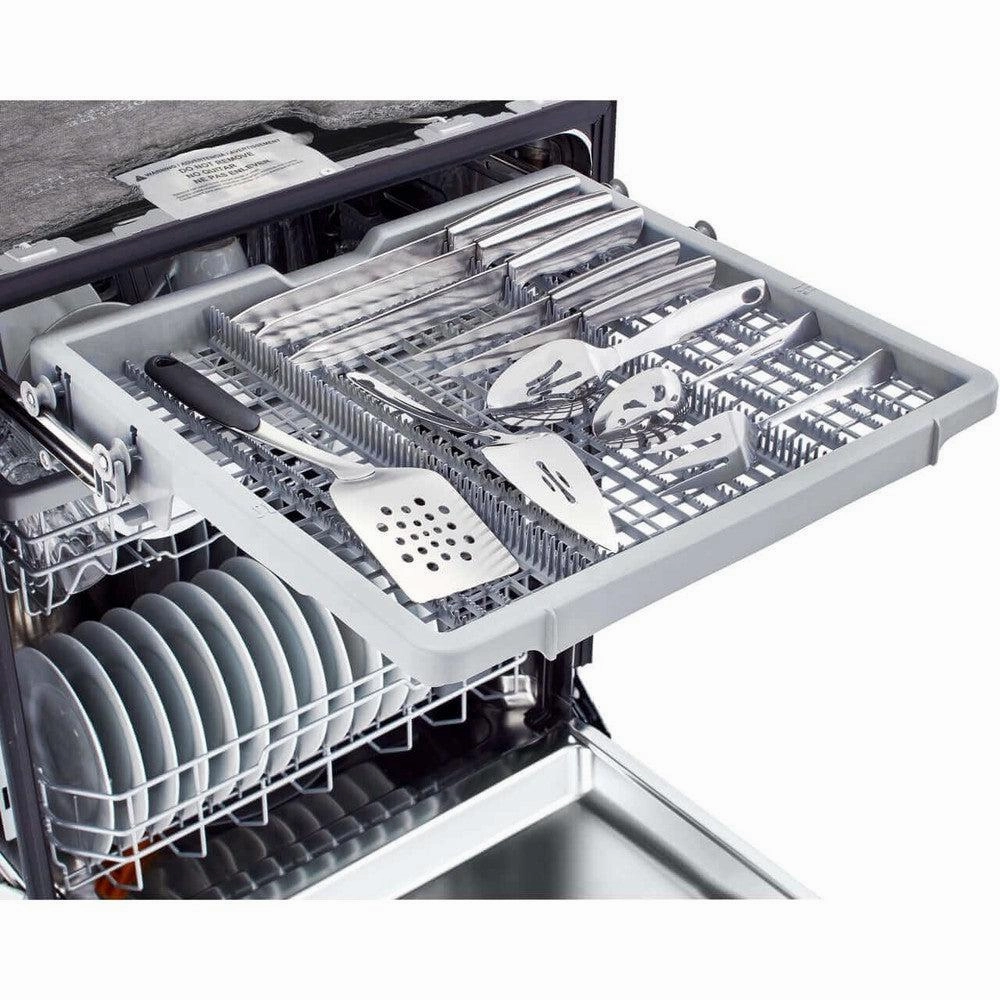 LG 24 in. Front Control Dishwasher with QuadWash and 3rd Rack in Smooth Black (LDFN4542B)