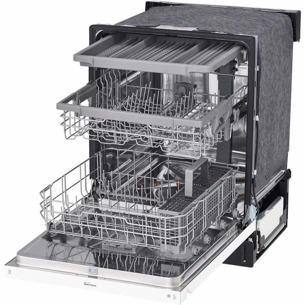 LG 24 in. Front Control Dishwasher with QuadWash and 3rd Rack in White (LDFN4542W)