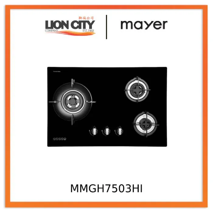 Mayer MMGH7503HI 75CM 3-Burner Gas Hob