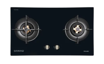 Mayer MMGH7721HI 76cm 2 Burner Glass Gas Hob   MMBCH900I Chimney Hood