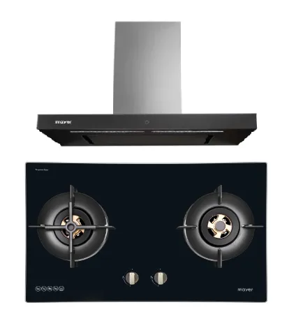 Mayer MMGH7721HI 76cm 2 Burner Glass Gas Hob   MMBCH900I Chimney Hood