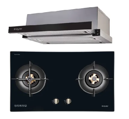 Mayer MMGH7721HI 76cm 2 Burner Glass Gas Hob   MMTH90 Telescopic Hood