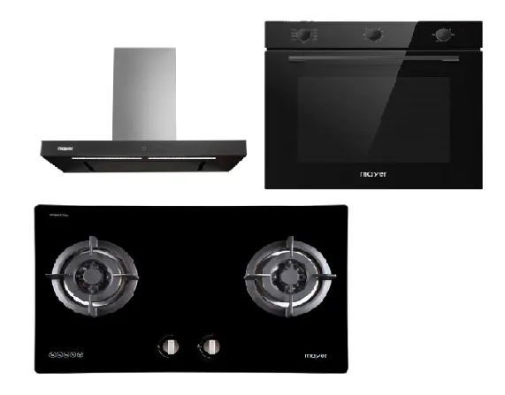 Mayer MMGH772/SS772 Built-In Gas Hob   MMBCH900I Chimney Hood   MMDO8R 60 cm Built-in Oven with Smoke Ventilation