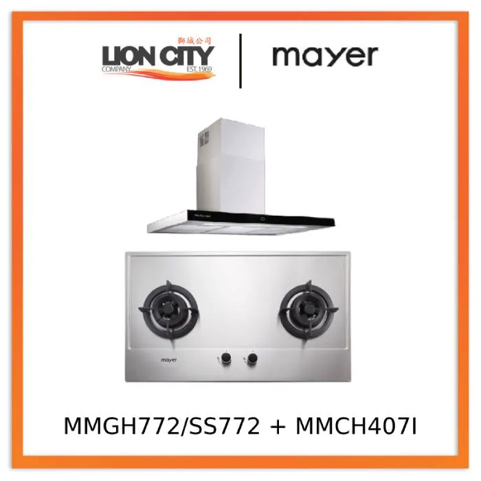 Mayer MMGH772/SS772 Built-In Gas Hob   MMCH407I 90cm Chimney Hood