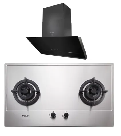 Mayer MMGH772/SS772 Built-In Gas Hob   MMSH8099-L Angled Chimney Hood