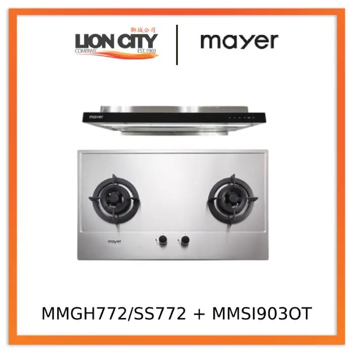 Mayer MMGH772/SS772 Built-In Gas Hob   MMSI903OT 90 Cm Semi-integrated Hood With Oil Tray