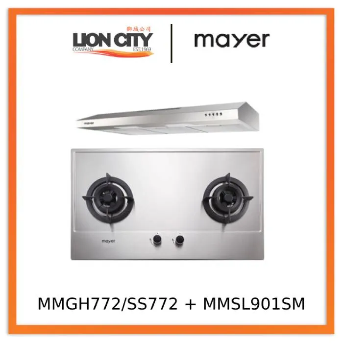 Mayer MMGH772/SS772 Built-In Gas Hob    MMSL901SM 90 cm Slimline Hood