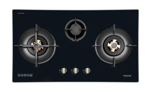 Mayer MMGH7731HI 76cm 3 Burner Glass Gas Hob