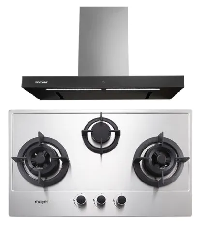 Mayer MMGH773/SS773 Built-In Gas Hob 3 Burners   MMBCH900I Chimney Hood