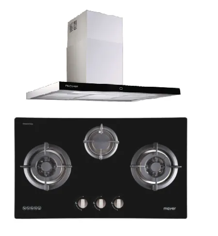 Mayer MMGH773/SS773 Built-In Gas Hob 3 Burners   MMCH407I 90cm Chimney Hood