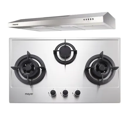 Mayer MMGH773/SS773 Built-In Gas Hob 3 Burners   MMSL901SM 90 Cm Slimline Hood