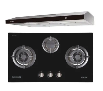 Mayer MMGH773/SS773 Built-In Gas Hob 3 Burners   MMSL902BE 90cm Slimline Hood
