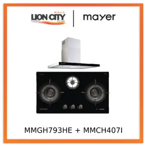 Mayer MMGH793HE 76cm 3 Burner Gas Hob   MMCH407I 90cm Chimney Hood