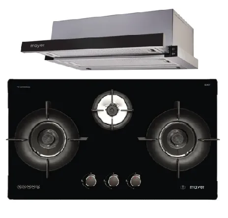 Mayer MMGH793HE 76cm 3 Burner Gas Hob   MMTH90 Telescopic Hood