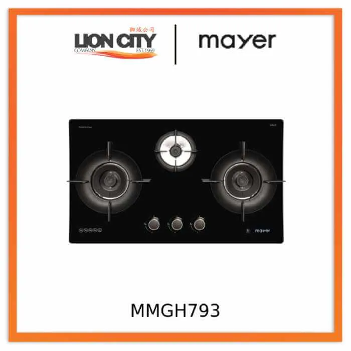 Mayer MMGH793HE 76cm 3 Burner Gas Hob
