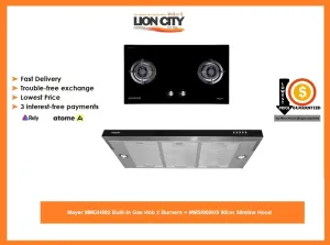 Mayer MMGH882 Built-In Gas Hob 2 Burners   MMSI900HS 90cm Slimline Hood