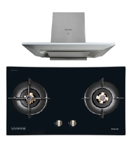 Mayer MMGH8821HI 86cm 2 Burner Glass Gas Hob   MMCH905 90cm Chimney Hood
