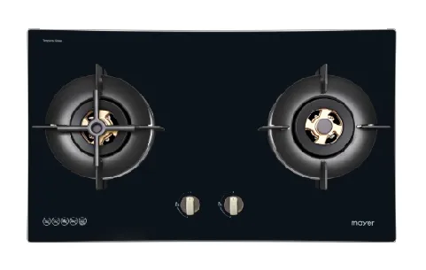 Mayer MMGH8821HI 86cm 2 Burner Glass Gas Hob   MMSI903OT Cm Semi-integrated Hood With Oil Tray