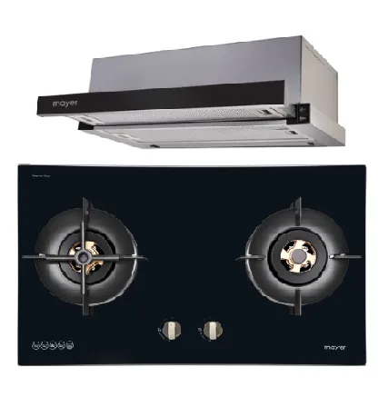 Mayer MMGH8821HI 86cm 2 Burner Glass Gas Hob   MMTH90 Telescopic Hood