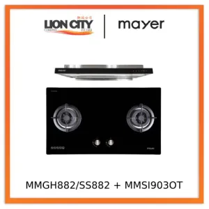 Mayer MMGH882/SS882 Built-In Gas Hob 2 Burners   MMSI903OT Cm Semi-integrated Hood With Oil Tray