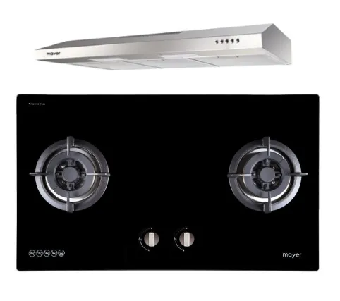 Mayer MMGH882/SS882 Built-In Gas Hob 2 Burners   MMSL901SM 90 Cm Slimline Hood