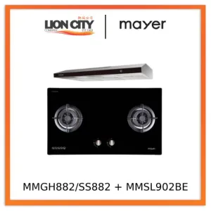 Mayer MMGH882/SS882 Built-In Gas Hob 2 Burners   MMSL902BE  90cm Slimline Hood