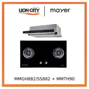 Mayer MMGH882/SS882 Built-In Gas Hob 2 Burners   MMTH90 Telescopic Hood (90CM)
